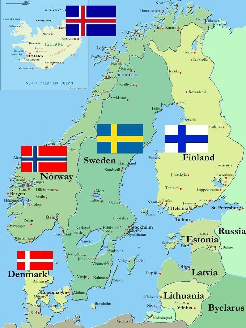 La finlande dans la carte du monde
