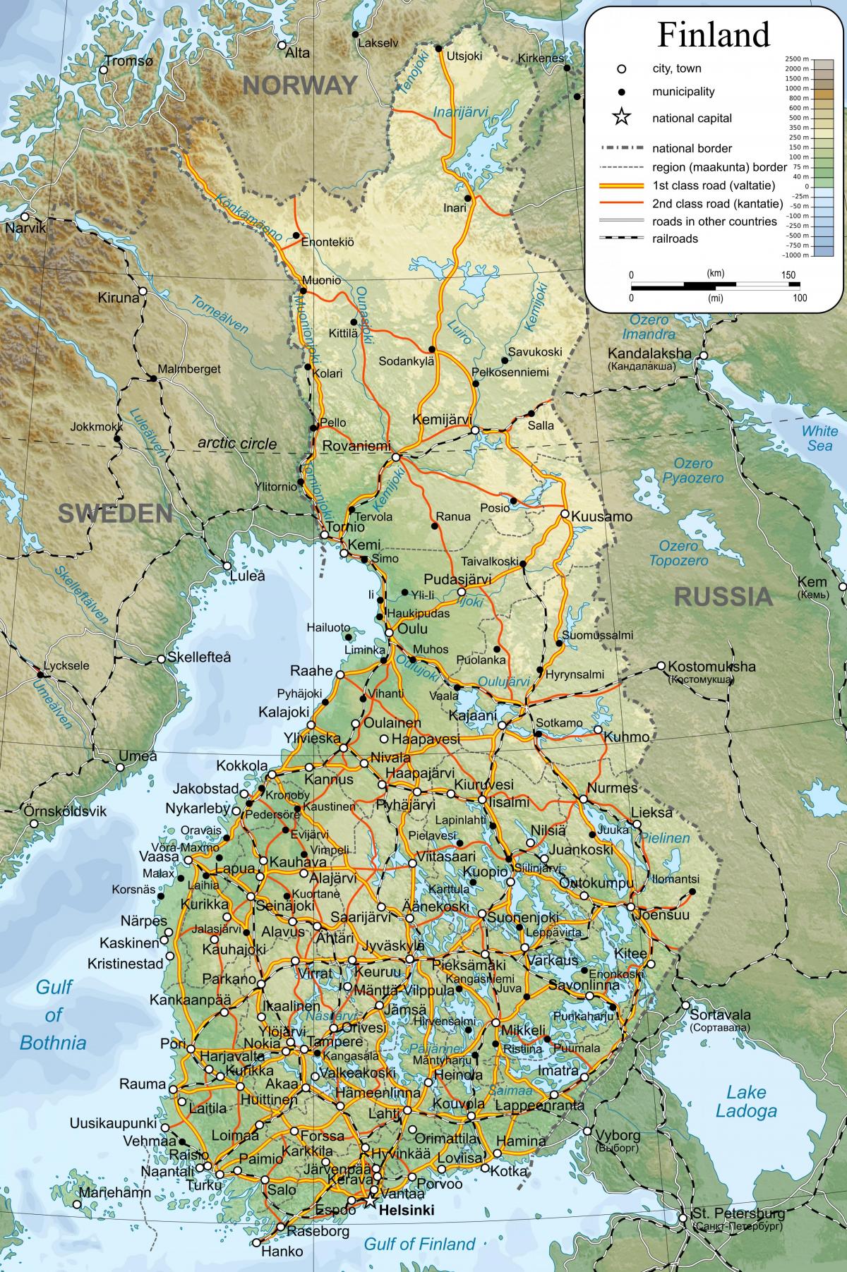 La finlande sur la carte du monde
