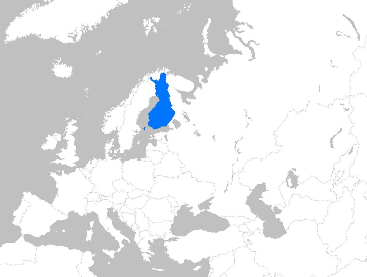 La finlande sur la carte de l'europe