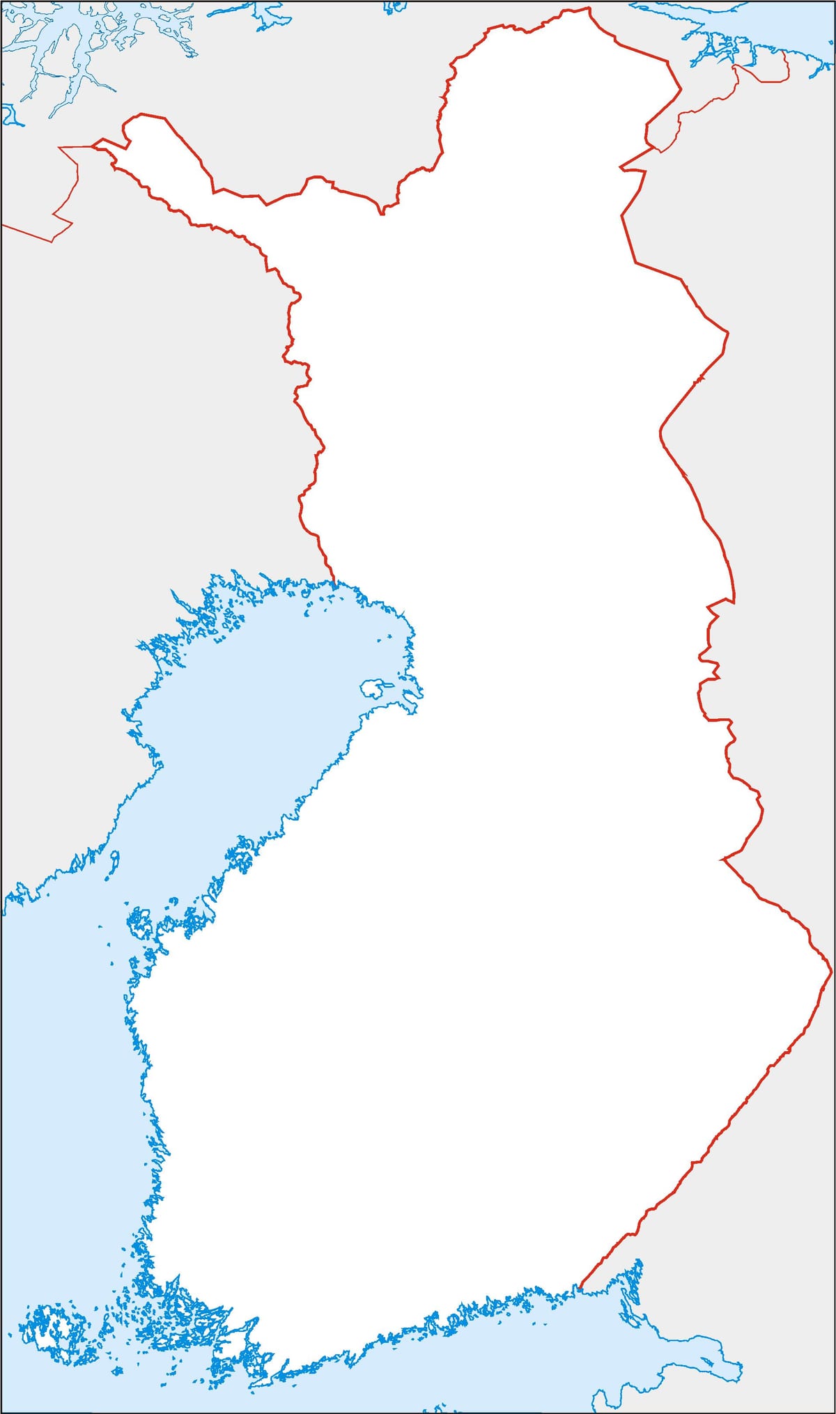 carte vierge de la Finlande