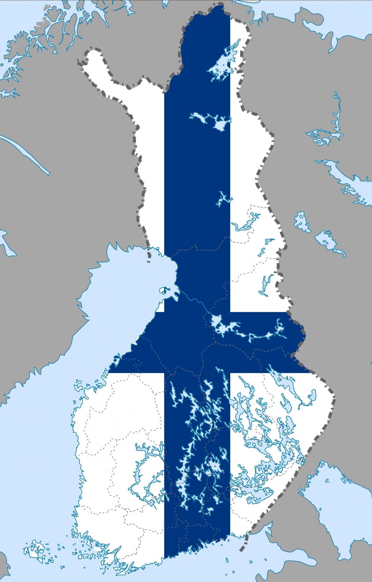 La finlande carte drapeau