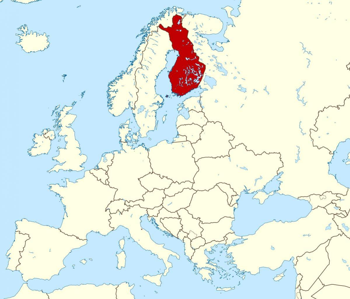 carte du monde montrant la Finlande