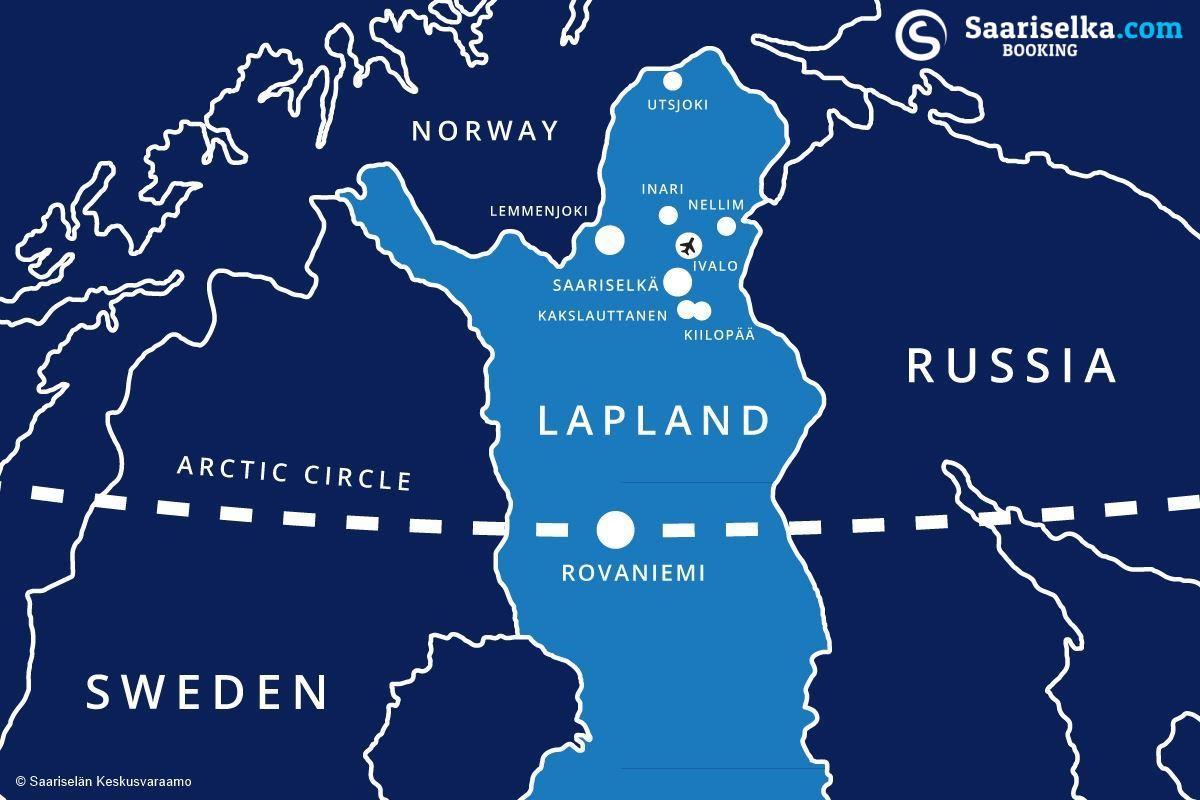 carte de saariselka Finlande