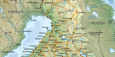 Carte de carte détaillée de la Finlande