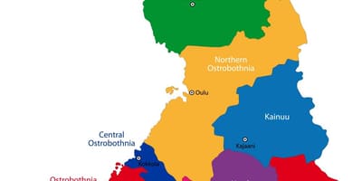 La finlande provinces de la carte