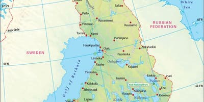 Carte de la Finlande, de la géographie