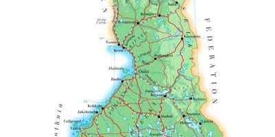 Carte de la Finlande élévation