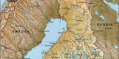 Carte topographique de la Finlande