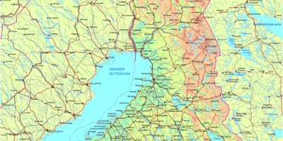 Carte de la Finlande de la route